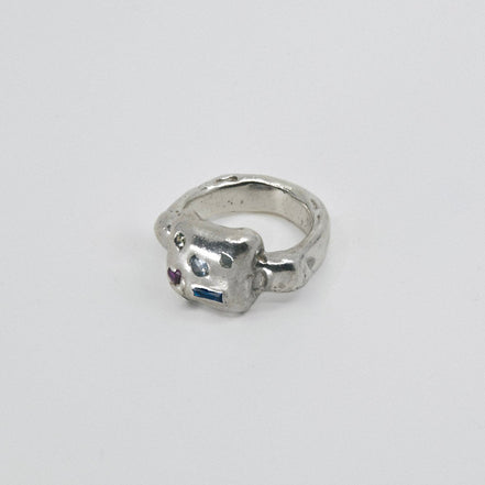 Anillo Sugus Confetti con circonitas de colores variados