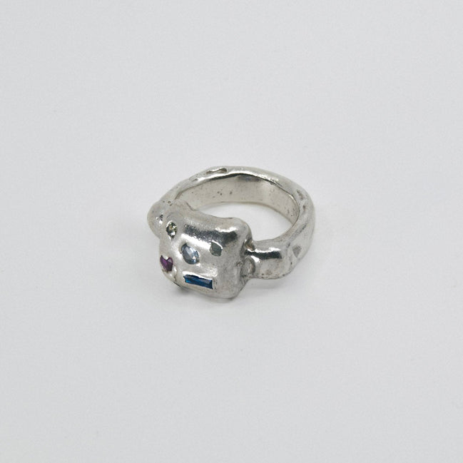 Anillo Sugus Confetti con circonitas de colores variados