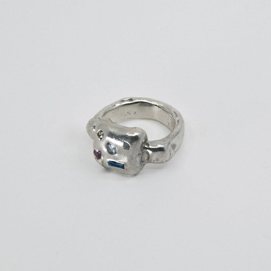 Anillo Sugus Confetti con circonitas de colores variados