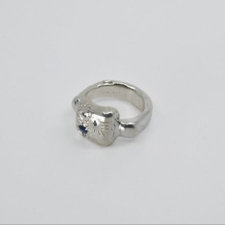 Anillo Sugus Landscape con circonitas y dibujos, pieza única talla 14