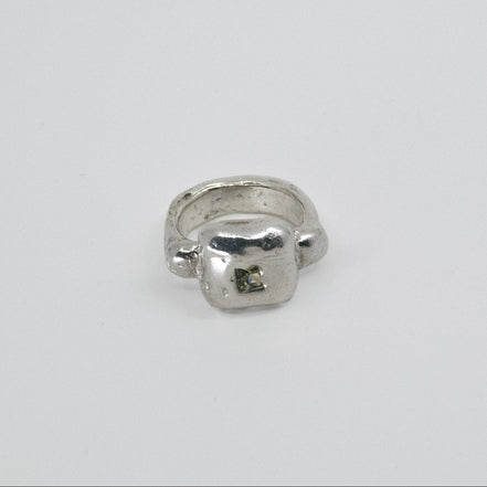 Anillo Sugus Garden con circonita cúbica verde cuadrada
