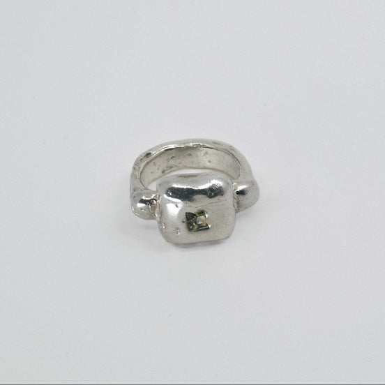 Anillo Sugus Garden con circonita cúbica verde cuadrada
