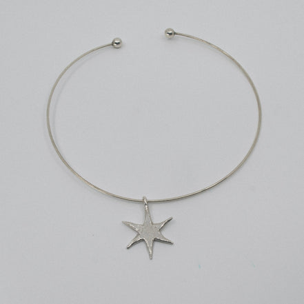 Gargantilla Destello de plata de ley con la estrella Soleilu