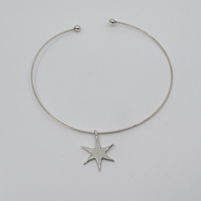 Gargantilla Destello de plata de ley con la estrella Soleilu