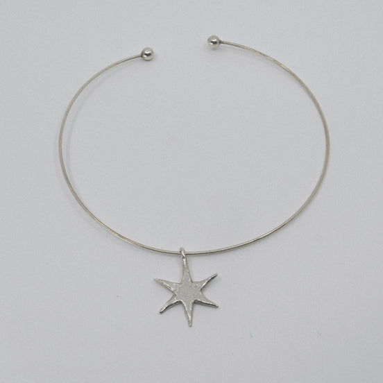 Gargantilla Destello de plata de ley con la estrella Soleilu