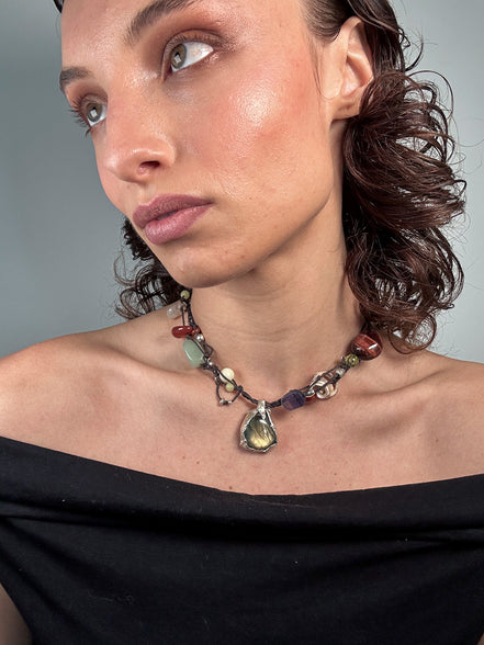 Retrato beads collar labradorita